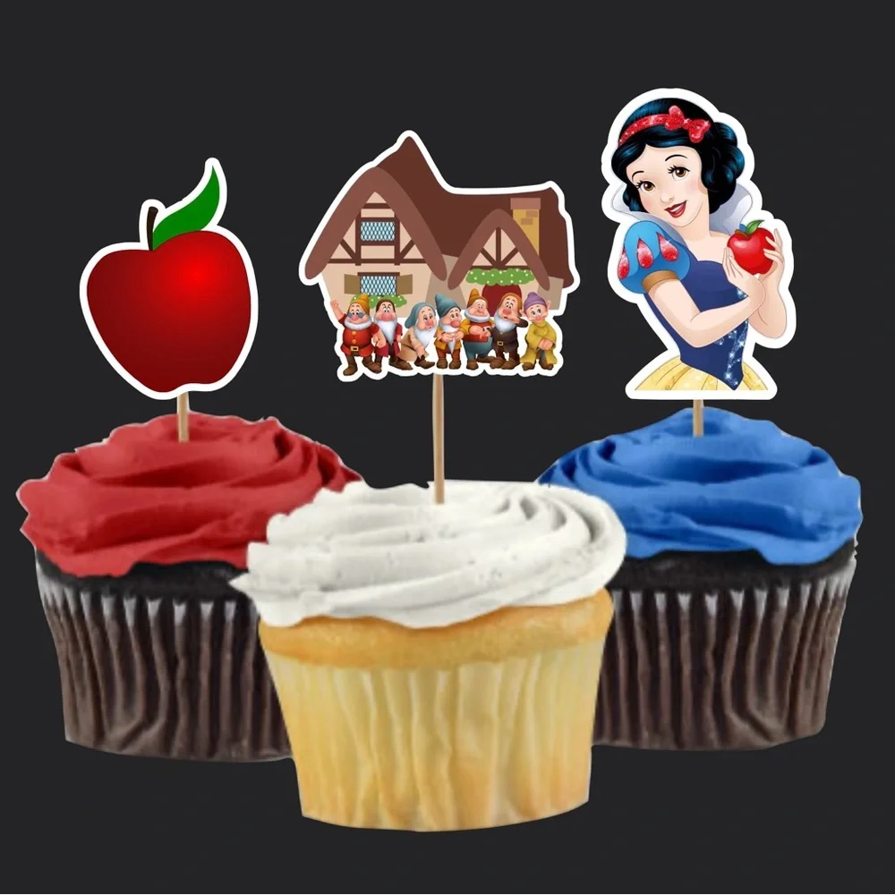 Snow White themed Cupcake Toppers